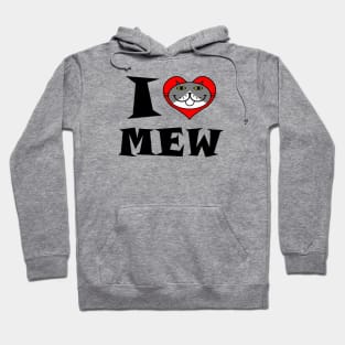 I Heart Cat - Grey and White Tuxedo Cat Hoodie